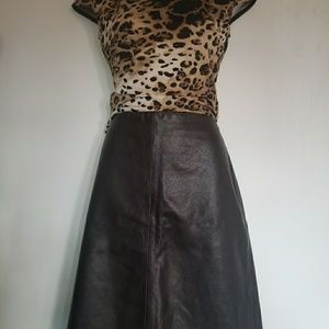Size 10 Ann Taylor Leather Skirt
